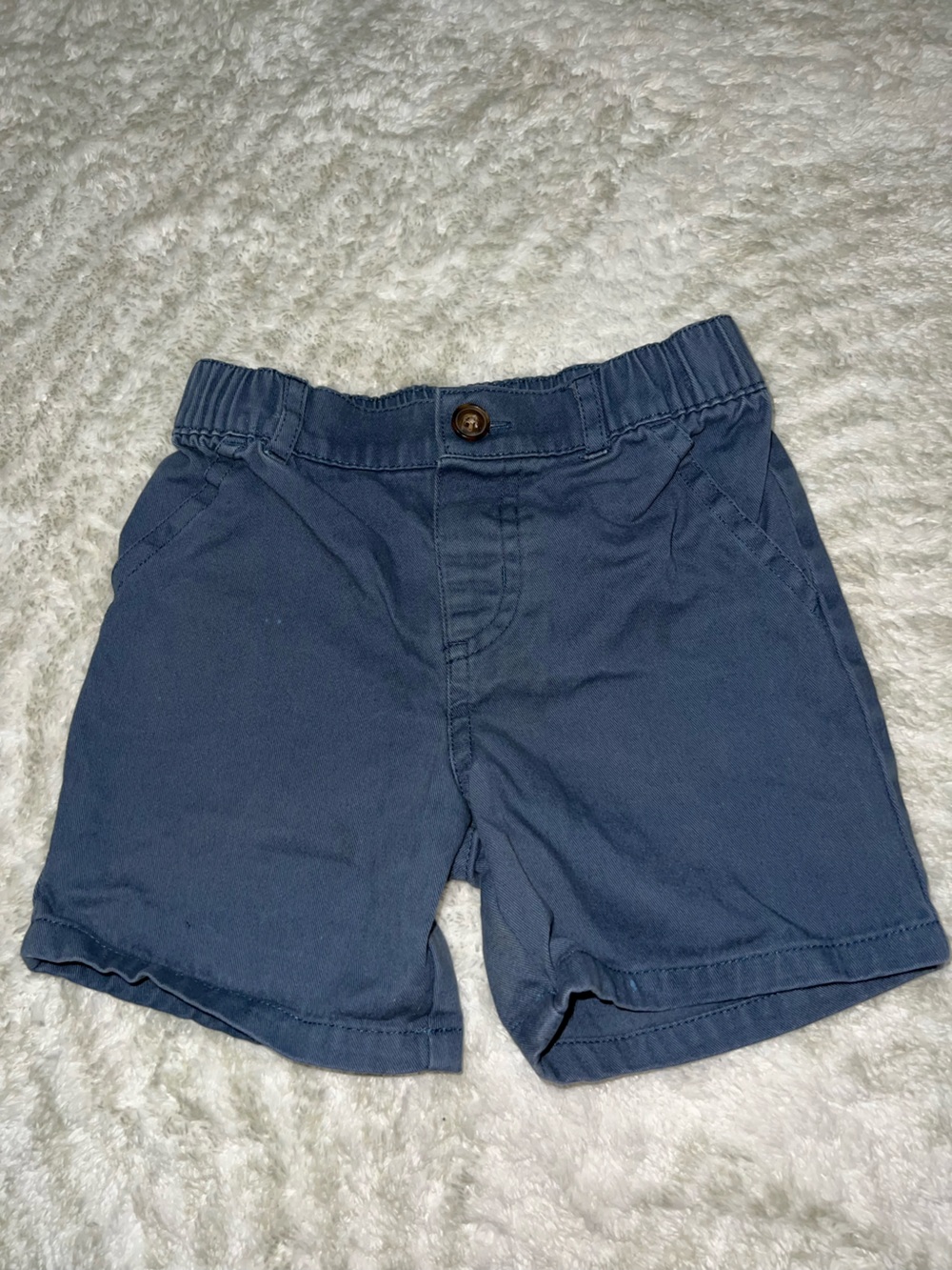 Carter's Navy Elastic-Waist Shorts with Button